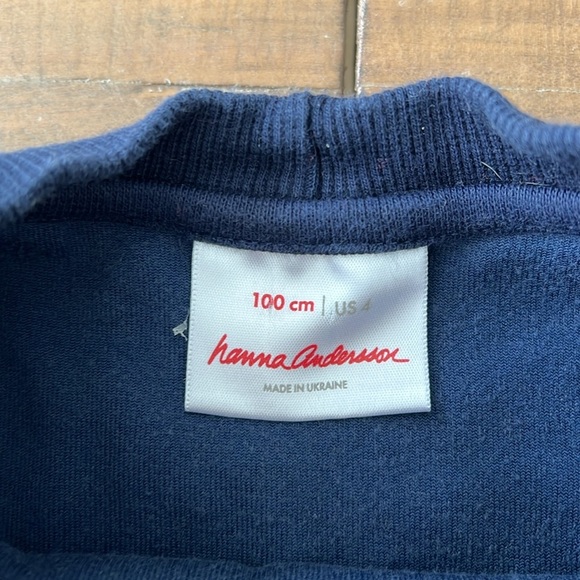 Hanna andersson navy velour pullover sweatshirt - Picture 3 of 5